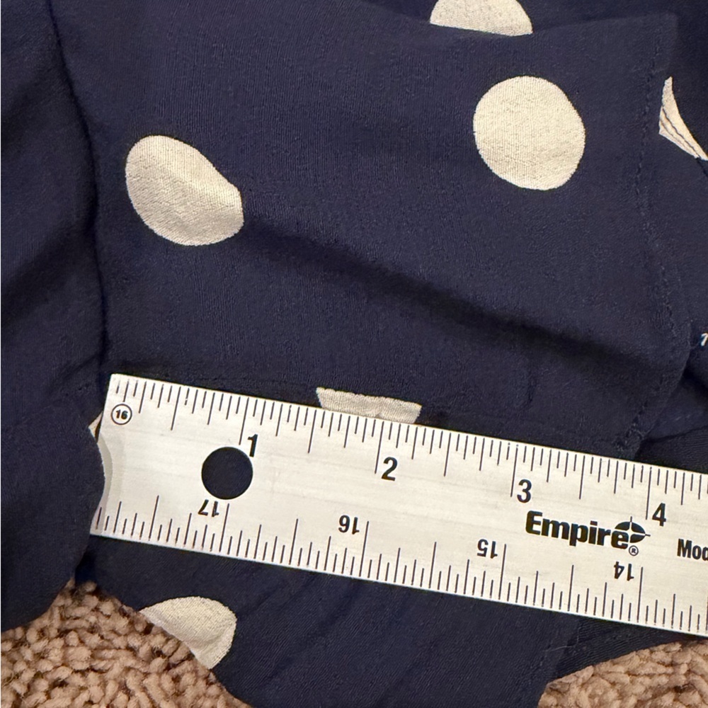 Large Anthropologie Maddie halter romper Navy blue White Polka Dot shorts - Picture 16 of 16